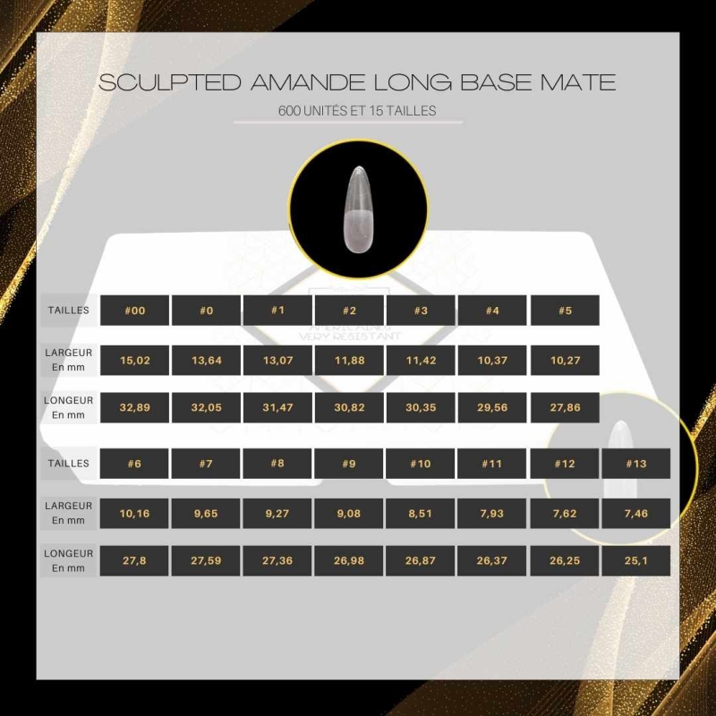 CAPSULES AMERICAINES NKF VERY RESISTENT SCULPTED AMANDE LONG BASE MATE