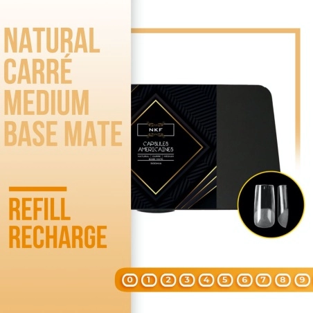 Refill Recharge Capsules Americaines NKF Natural Carre Medium Base Mate