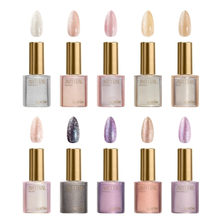 Shimmery Cat Eye - Astral Gel Couleur, 10pcs Set Apres Nail