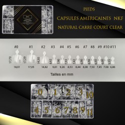 CAPSULES AMERICAINES NKF PIEDS Natural Carré Court Clear