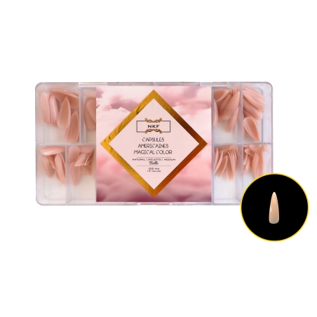 CAPSULES AMERICAINES MAGICAL COLOR NATURAL STILETTO MEDIUM BELLE NKF 300pcs