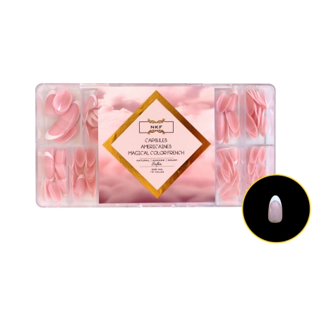 CAPSULES AMERICAINES MAGICAL COLOR FRENCH NATURAL AMANDE COURT SOFIA NKF 300pcs
