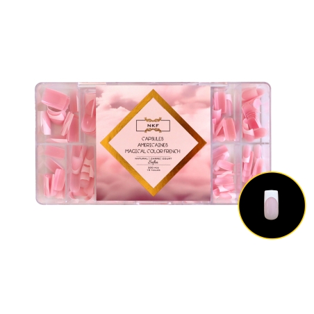 CAPSULES AMERICAINES MAGICAL COLOR FRENCH NATURAL CARRE COURT SOFIA NKF 300pcs
