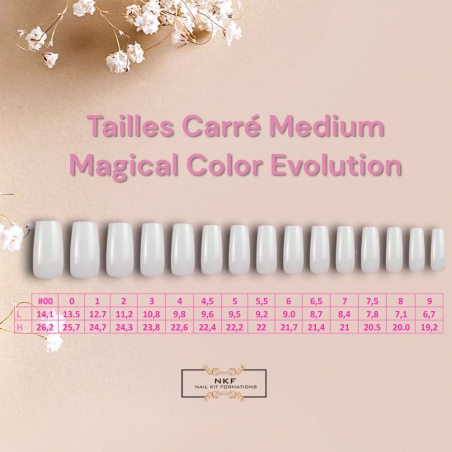 CAPSULES AMERICAINES MAGICAL COLOR EVOLUTION NATURAL CARRE MEDIUM BELLE NKF 300pcs