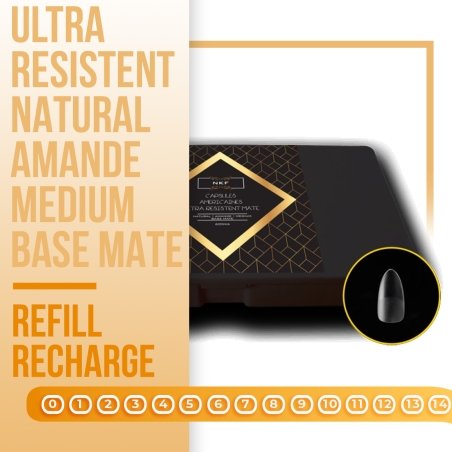 Refill / Recharge CAPSULES AMERICAINES NKF ULTRA RESISTENT MATE NATURAL AMANDE MEDIUM BASE MATE