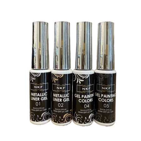 SET 4 LINERS NOIR BLANC DORE ARGENTE NKF