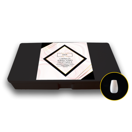 CAPSULES AMERICAINES MILKY NAILS NATURAL COFFIN COURT MILKY ROSE NKF