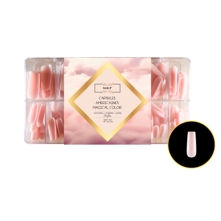 CAPSULES AMERICAINES MAGICAL COLOR NATURAL CARRE LONG SOFIA NKF 300pcs