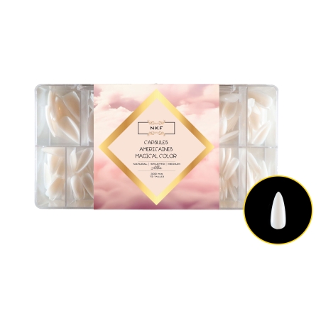CAPSULES AMERICAINES MAGICAL COLOR NATURAL STILETTO MEDIUM ALBA NKF 300pcs
