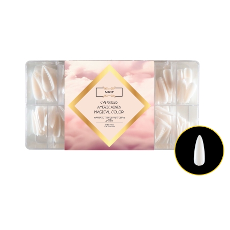 CAPSULES AMERICAINES MAGICAL COLOR NATURAL STILETTO LONG ALBA NKF 300pcs