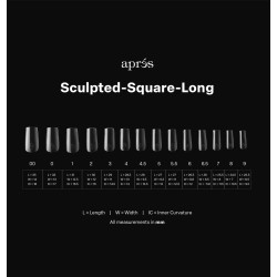 CAPSULES GEL-X SCULPTED SQUARE LONG/CARRE LONG 2.0 TIPS 14 TAILLES