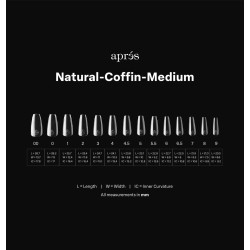 CAPSULES GEL-X NATURAL COFFIN MEDIUM/COFFIN MEDIUM 2.0 TIPS 14 TAILLES