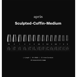 CAPSULES GEL-X SCULPTED COFFIN MEDIUM/COFFIN MEDIUM 2.0 TIPS 14 TAILLES