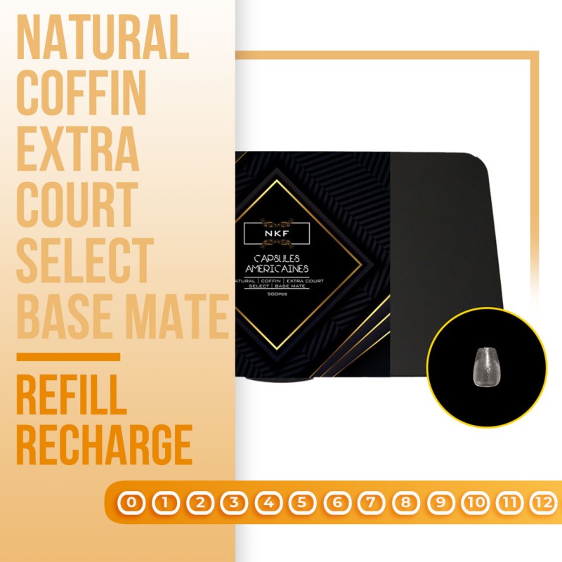 Refill/Recharge Capsules Americaines NKF Natural Coffin Extra Court SELECT Base Mate