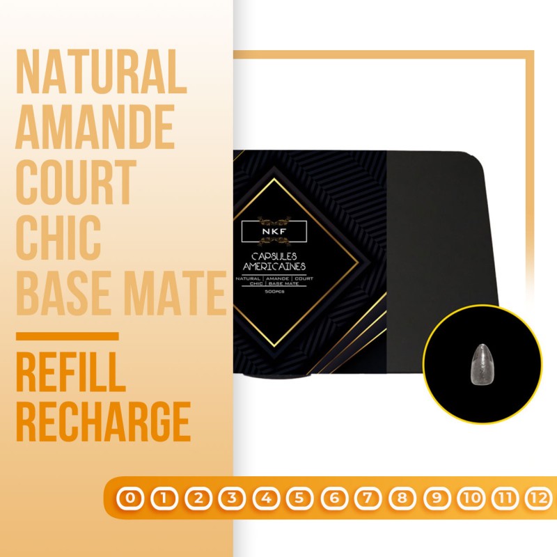 Refill/Recharge Capsules Americaines NKF Natural Amande Court CHIC Base Mate